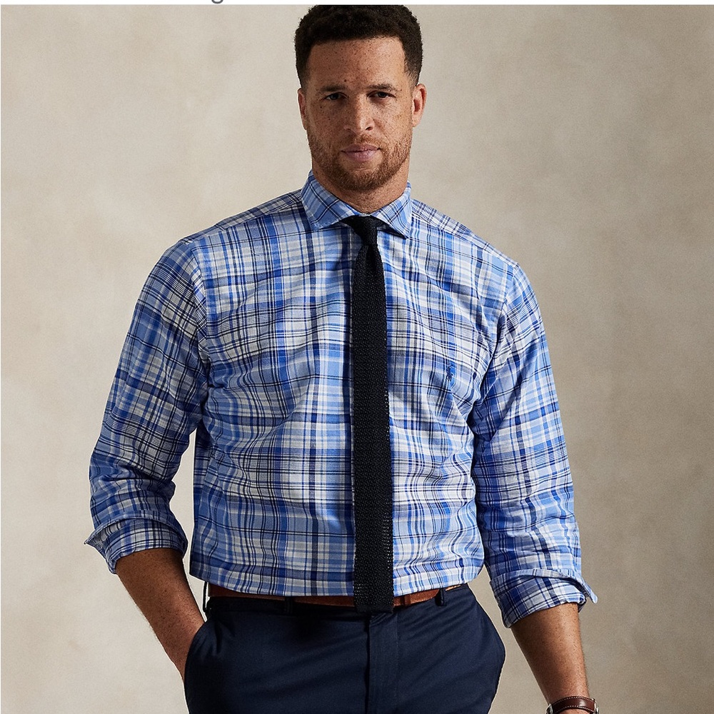 Polo Ralph Lauren Blue and White Checkered Dress Shirt. Size 2XB